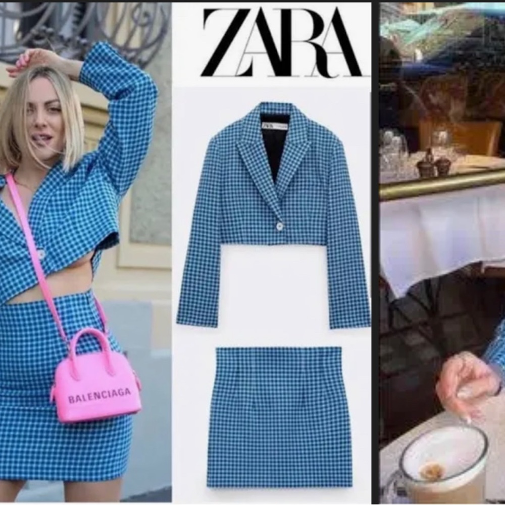 Zara 2 piece blazer and skirt set. Worn once.